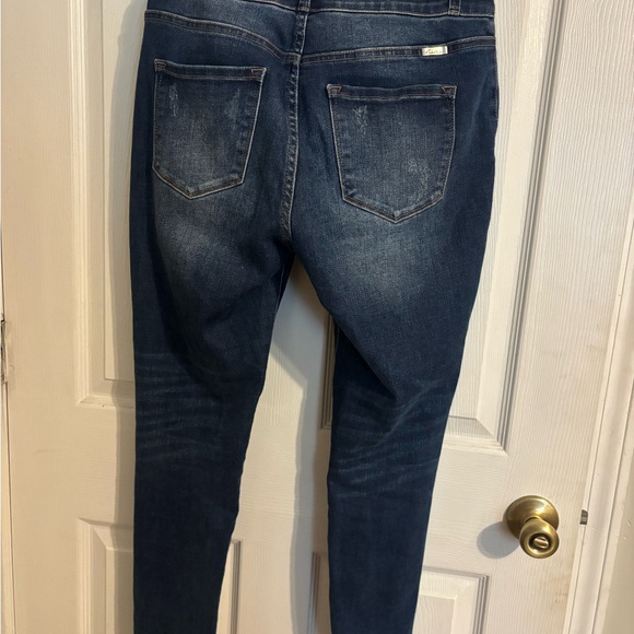 KanCan Dark Blue Skinny Jeans with Zipper Accents - Picture 2 of 3